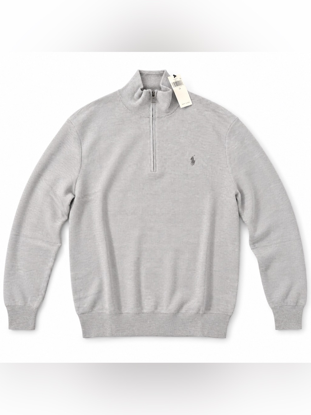 Polo by Ralph Lauren Men's Light Gray Half-Zip Merino Sweater Size 2XB NWT